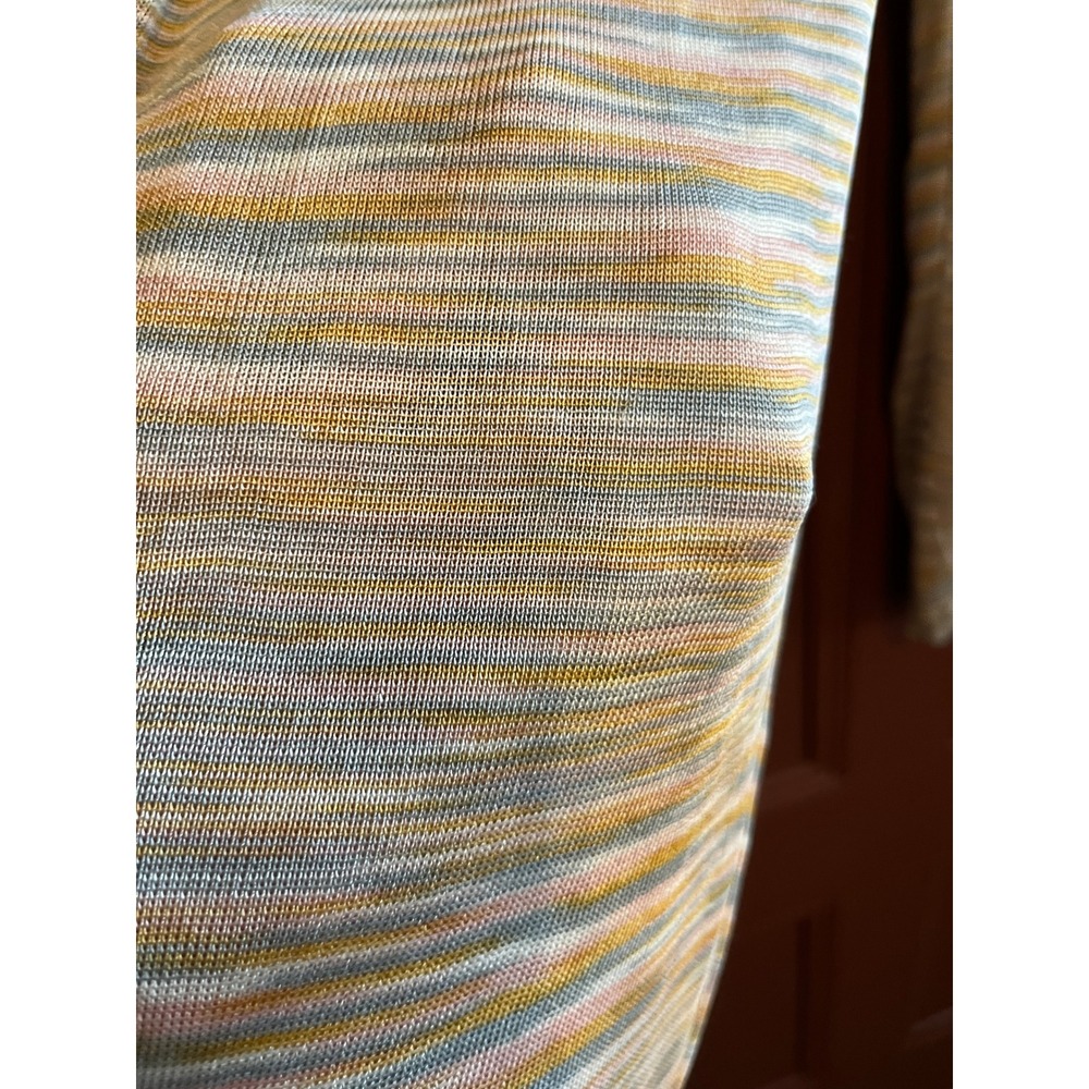Vintage Missoni 100% Silk Knit 2 Piece Set Pants Top Orange Lilac Multi Italy - Picture 5 of 9